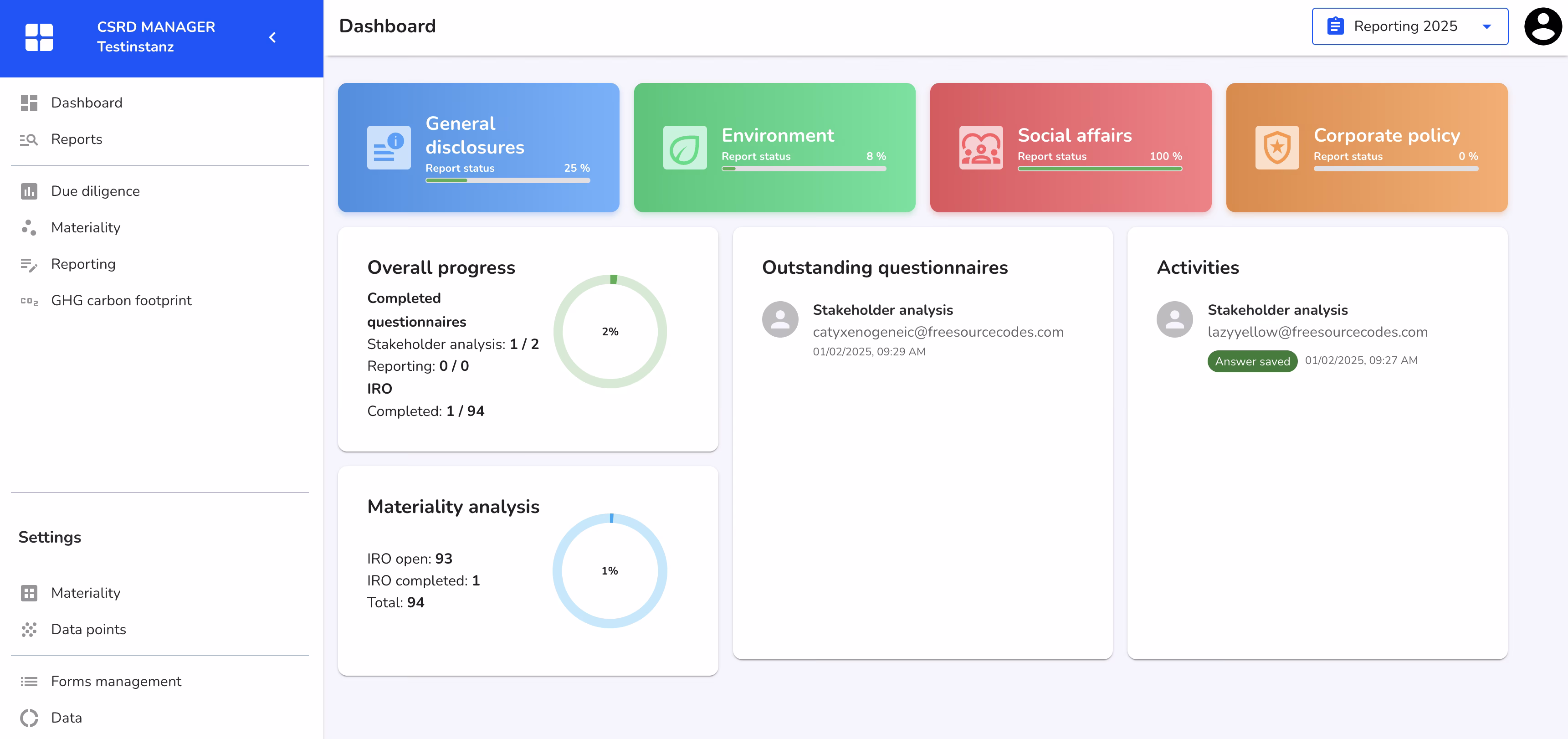 CSRD Module Dashboard