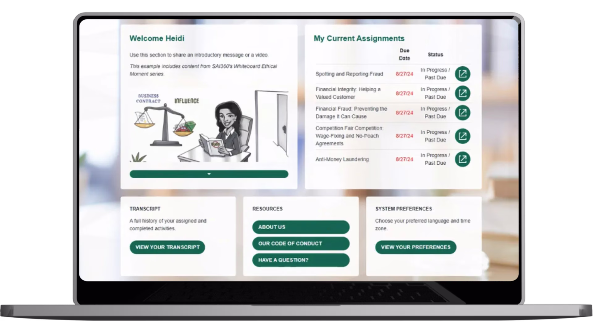 Dashboard Training Modul
